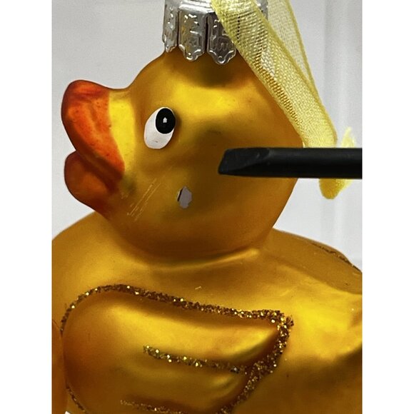 Vintage Christmas Easter Tree Glass Ornament Decoration Duck Rubber ducky set 6 - Picture 7 of 12